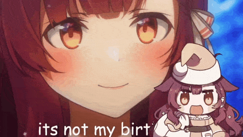 a picture of a girl with the words " it 's not my birt " written on it
