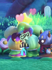 a cartoon character with a cpu sign on his head
