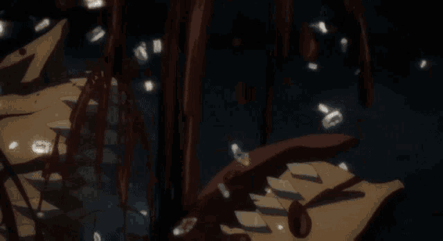 a close up of a cartoon character with blood coming out of his mouth