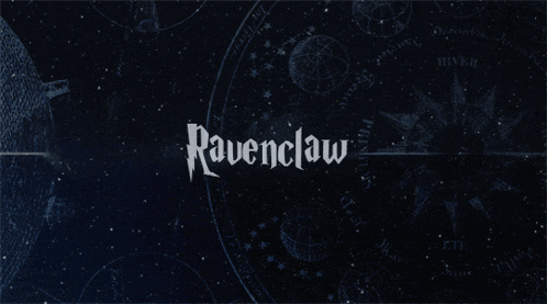 a ravenclaw logo on a dark background with stars