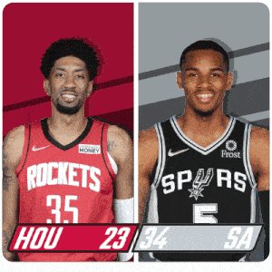 two basketball players from the rockets and spurs