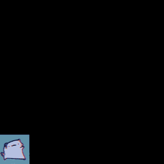 a black background with a cartoon character on it .