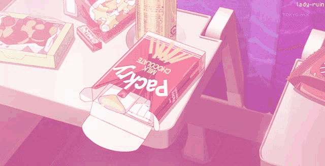 a person is opening a box of pocky milk chocolate
