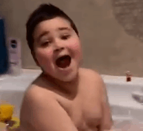 Fat Kid In Bathtub Tugging In Bath GIF - Fat Kid In Bathtub Tugging In Bath GIFs