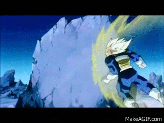 a cartoon character is flying through the air in front of a mountain .