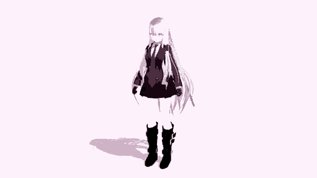 a girl with long hair is dancing in a video game .
