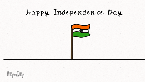 a drawing of a flag with the words happy independence day