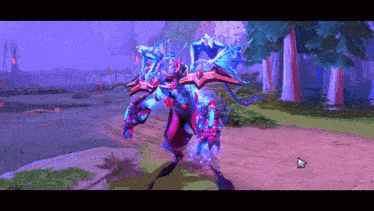 a computer screen shows a monster in a video game with a mouse arrow pointing to it