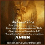a picture of an angel with a prayer on it .