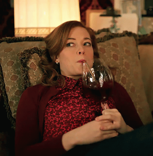 Zoey Clarke Blowing Bubbles In Wine GIF - Zoey Clarke Blowing Bubbles In Wine 1x11 GIFs
