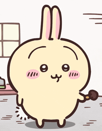 a cartoon of a bunny with the letter p on its back
