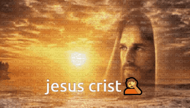 a picture of jesus with the words jesus crist written below it
