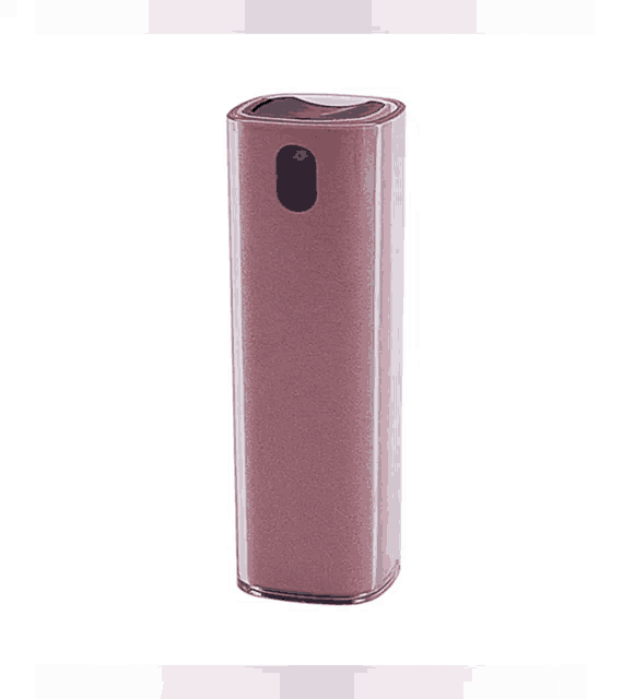 a black cylindrical object with a clear lid on a white surface