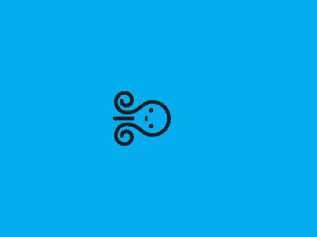 a blue background with a drawing of a light bulb