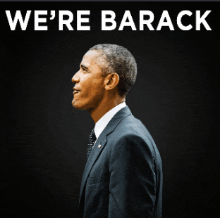 a picture of barack obama with the words we 're barack behind him