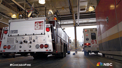 Fire Truck Chicago Fire GIF - Fire Truck Chicago Fire Emergency Response GIFs