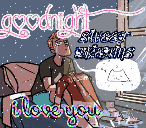 a cartoon of a man sitting on a couch with the words goodnight sweet dreams i love you on the bottom