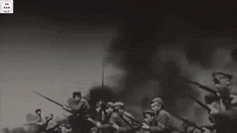 a black and white photo of soldiers with the caption belaia armia chiornyj baron white army black baron