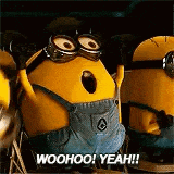 a group of minions are standing next to each other and one of them is wearing goggles and overalls .