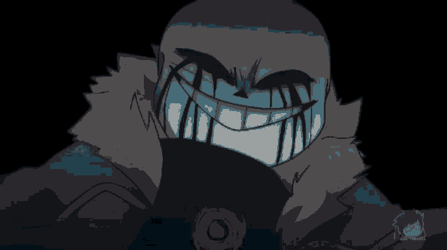 a drawing of a blue light coming out of a black background