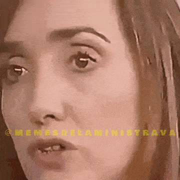 a close up of a woman 's face with a caption that says memes de la ministra