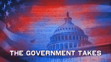 a cartoon of the capitol building with the words " the government takes "
