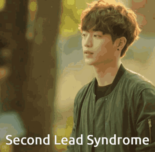 a picture of a young man with the words second lead syndrome behind him
