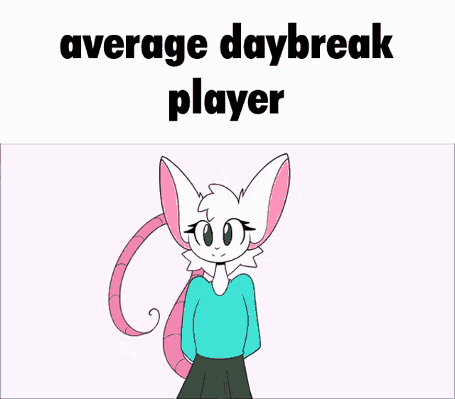 a cartoon of a rat with the words " average daybreak player " below it