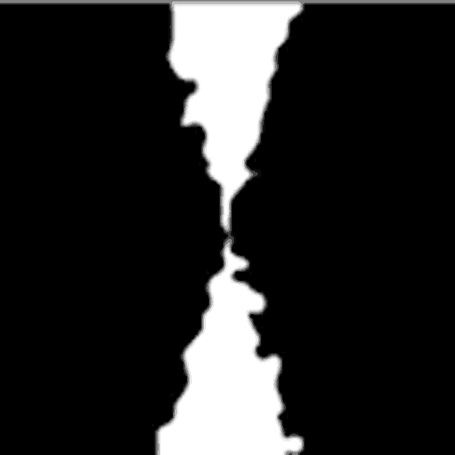 a black silhouette of two mountains on a white background .