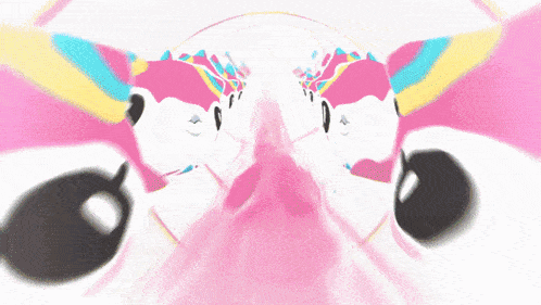 a drawing of a pink and white unicorn with a rainbow colored mane