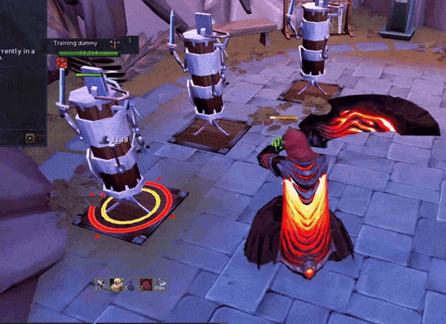 a screenshot of a game with a training dummy