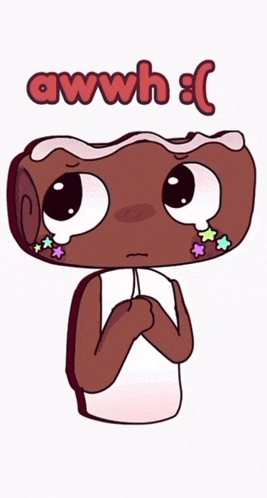 a cartoon of a gingerbread man with the words awwh below him