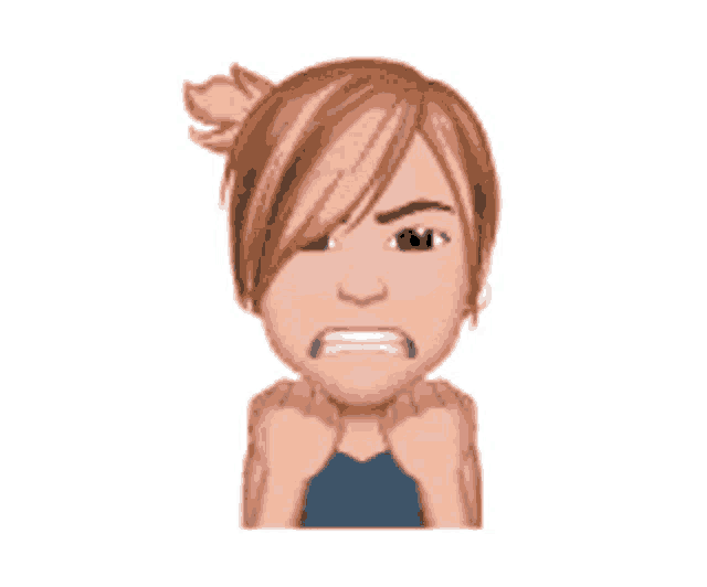 a cartoon drawing of a woman with blonde hair and a bun