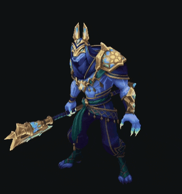 a video game character is holding a spear with a star on it