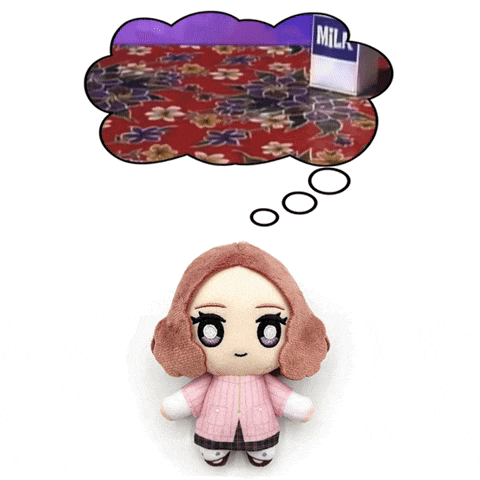 a stuffed doll with a thought bubble above it that says ' carpet '