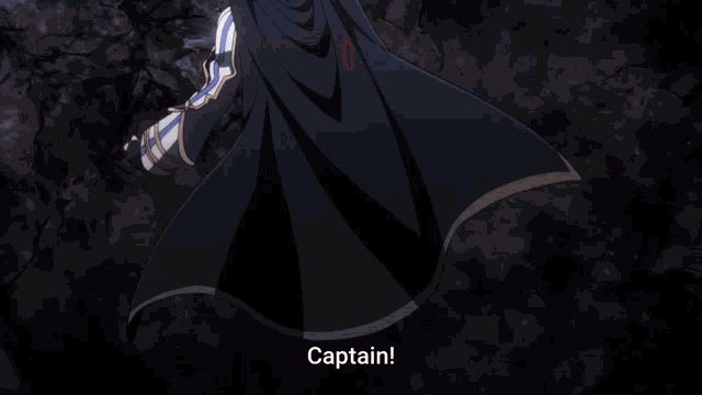 a man in a black cape says captain in a cartoon