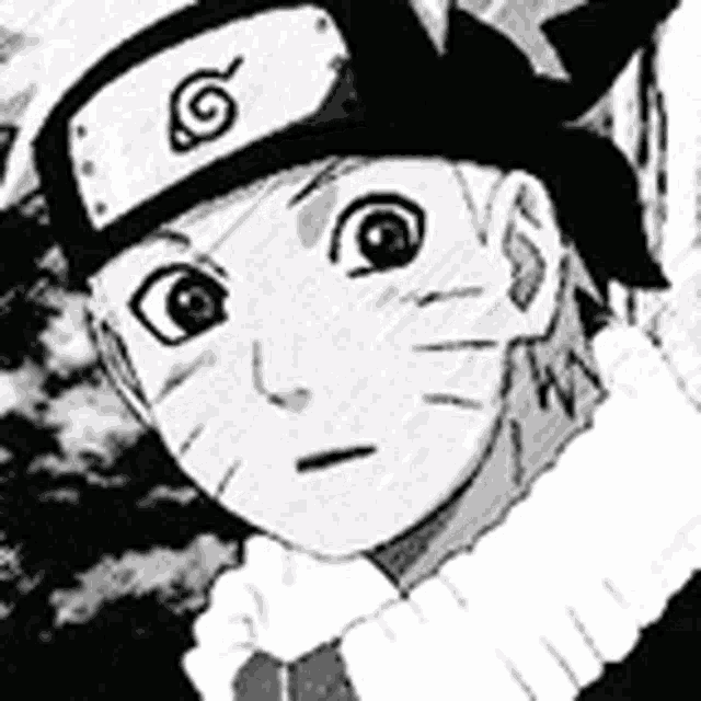a black and white drawing of a boy wearing a bandana and a headband .