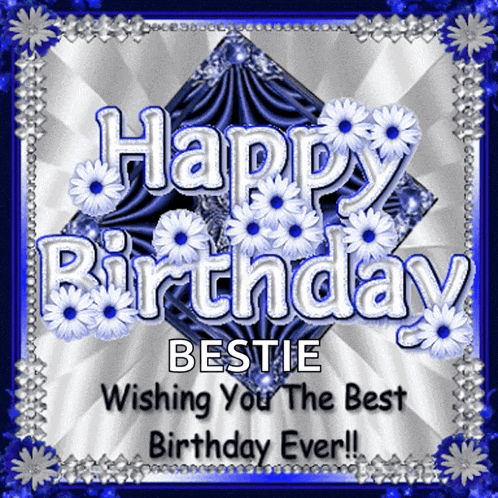 a happy birthday bestie wishing you the best birthday ever card