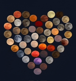 a heart made out of many different colored circles