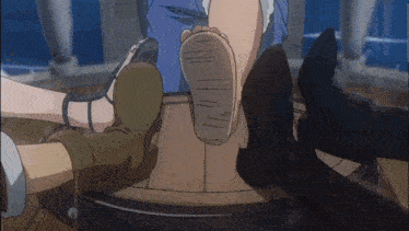 a person 's foot is shown in a cartoon