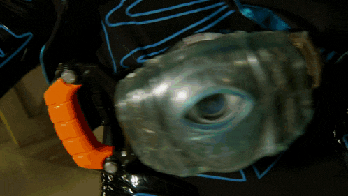 a blue light is coming out of a device