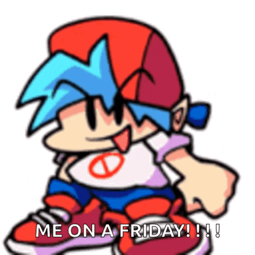 a cartoon character says me on a friday !!!