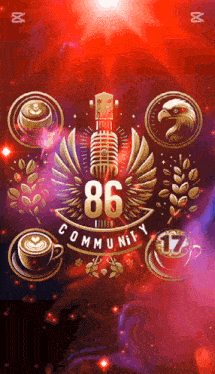 a poster with a microphone and the number 86