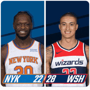 New York Knicks (22) Vs. Washington Wizards (28) First-second Period Break GIF - Nba Basketball Nba 2021 GIFs