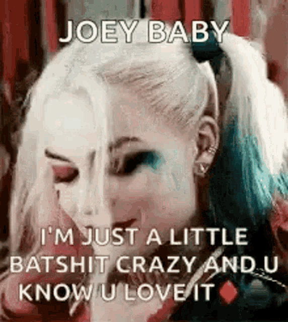 Harley Quinn Im Just A Little Batshit Crazy And U Know U Love It GIF - Harley Quinn Im Just A Little Batshit Crazy And U Know U Love It Batshit Crazy GIFs