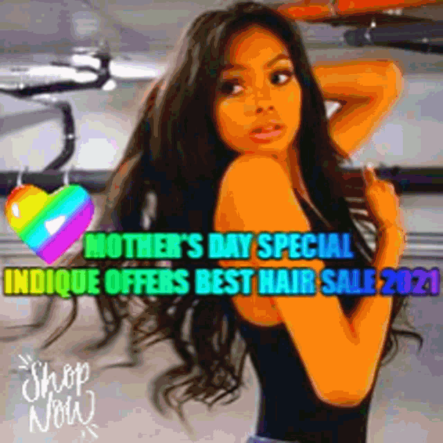 an advertisement for mother 's day special indicque offers best hair sale