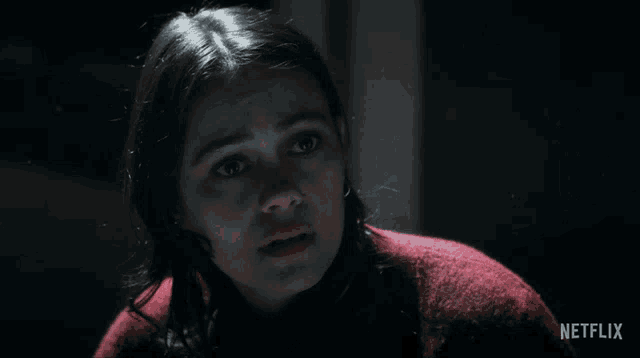 a close up of a woman 's face with netflix written on the bottom