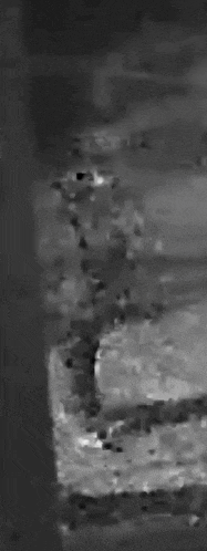 a black and white photo of a painting with a few spots on it .