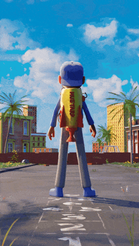 a cartoon character with a rocket on his back and the word mad max on it