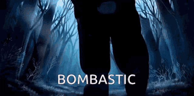 a painting of a monster with the word bombastic on it